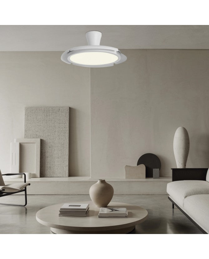 Ventilador de techo retráctil con luz AJP Qatar LED blanco 3 palas 3000-6500K Ø50cm 36W 16015