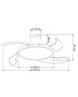 Ventilador de techo retráctil con luz AJP Qatar LED madera 3 palas 3000-6500K Ø50cm 36W 16016