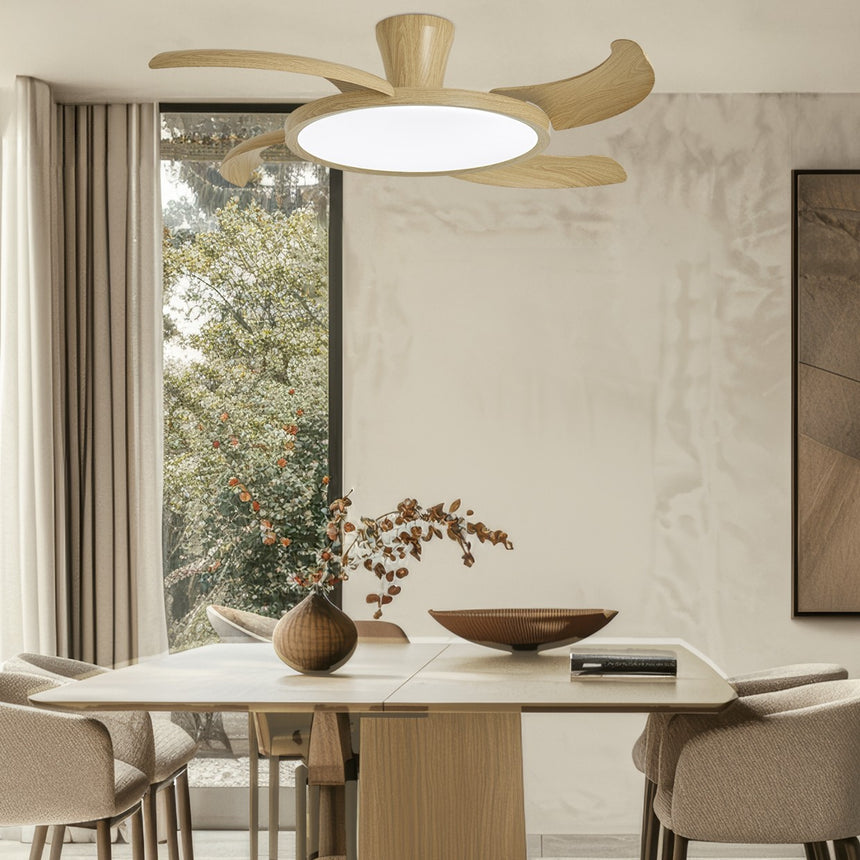 Ventilador de techo retráctil con luz AJP Qatar LED madera 3 palas 3000-6500K Ø50cm 36W 16016 — vista 4