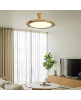 Ventilador de techo retráctil con luz AJP Qatar LED madera 3 palas 3000-6500K Ø50cm 36W 16016