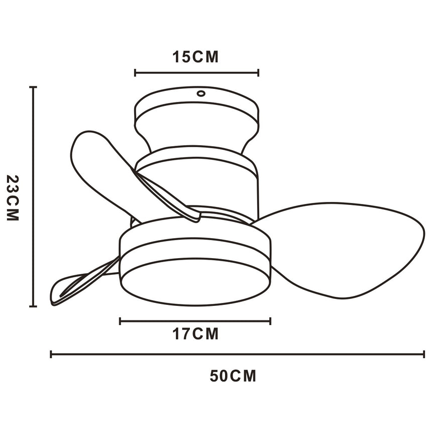Ventilador de techo con luz AJP Salento LED arena 3 palas 3000-6500K Ø50cm 18W 11567 — vista 4
