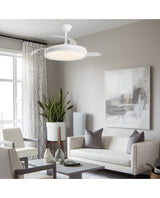 Ventilador de techo retráctil con luz AJP Samaná LED blanco 3 palas 3000-6500K Ø50cm 68W 16011