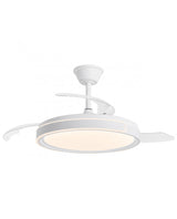 Ventilador de techo retráctil con luz AJP Samaná LED blanco dorado 3 palas 3000-6500K Ø50cm 68W 16014
