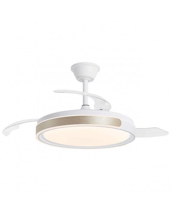 Ventilador de techo retráctil con luz AJP Samaná LED blanco 3 palas 3000-6500K Ø50cm 68W 16011