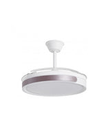 Ventilador de techo retráctil con luz AJP Samaná LED café 3 palas 3000-6500K Ø50cm 68W 16012