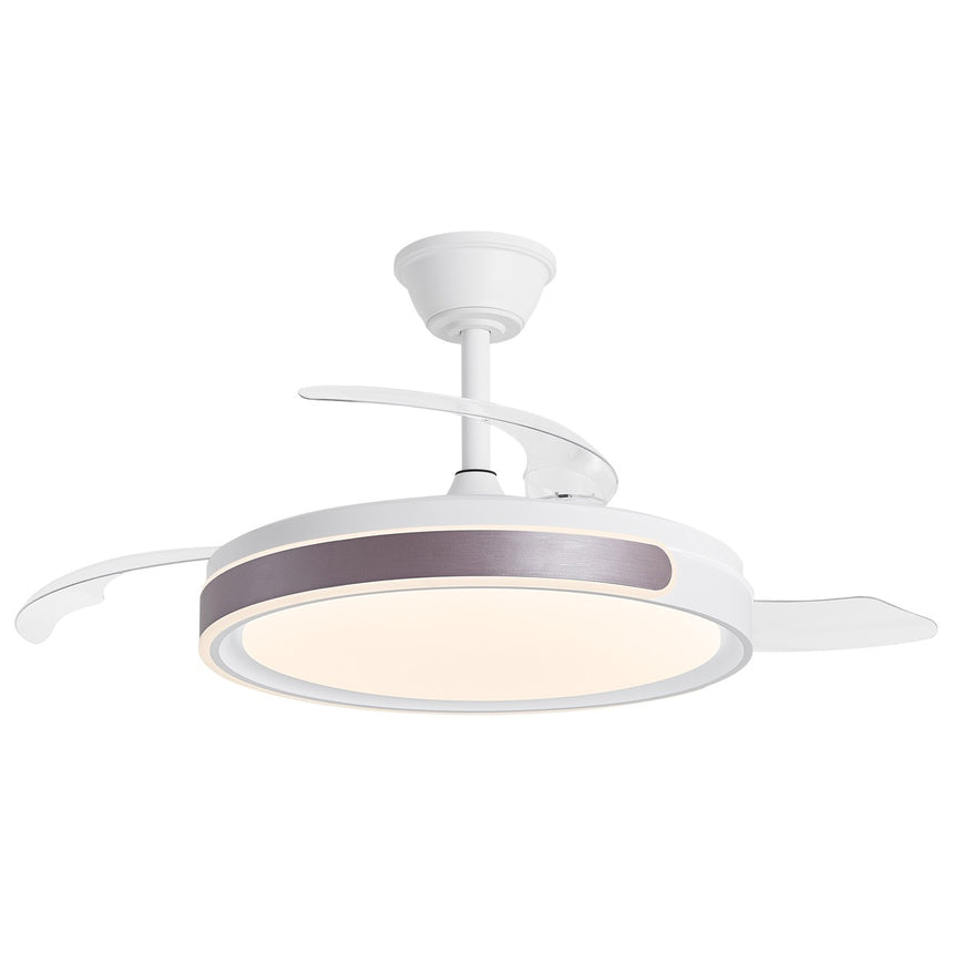 Ventilador de techo retráctil con luz AJP Samaná LED blanco dorado 3 palas 3000-6500K Ø50cm 68W 16014 — vista 8