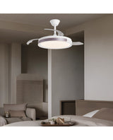 Ventilador de techo retráctil con luz AJP Samaná LED café 3 palas 3000-6500K Ø50cm 68W 16012