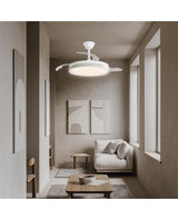 Ventilador de techo retráctil con luz AJP Samaná LED beige 3 palas 3000-6500K Ø50cm 68W 16013