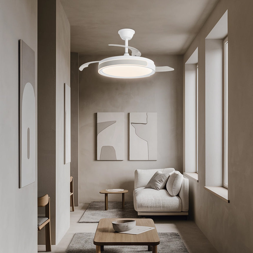 Ventilador de techo retráctil con luz AJP Samaná LED beige 3 palas 3000-6500K Ø50cm 68W 16013 — vista 2