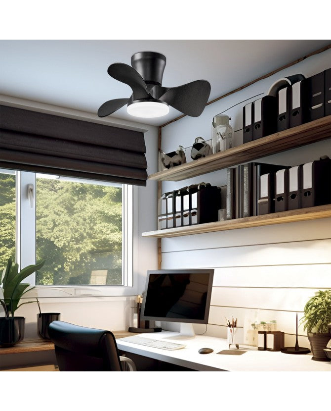 Ventilador de techo con luz AJP Siux LED negro 3 palas 3000-6500K Ø56cm 18W 11537