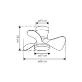 Ventilador de techo con luz AJP Siux LED negro 3 palas 3000-6500K Ø56cm 18W 11537 — vista 3