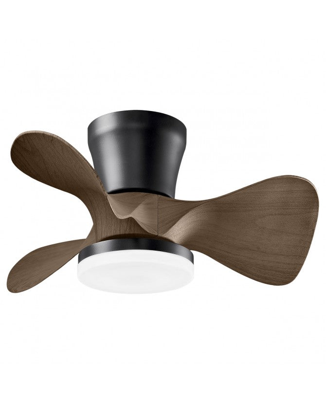 Ventilador de techo con luz AJP Siux LED marrón negro 3 palas 3000-6500K Ø56cm 18W 11539