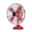 Ventilador de sobremesa Fabrilamp Capitolio rojo cromo 4 palas Ø35cm — vista 1