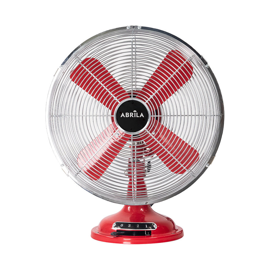 Ventilador de sobremesa Fabrilamp Capitolio rojo cromo 4 palas Ø35cm — vista 3