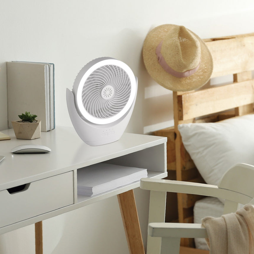 Ventilador de sobremesa AJP Travel LED blanco 6000K Ø30cm 3W 16059 — vista 2