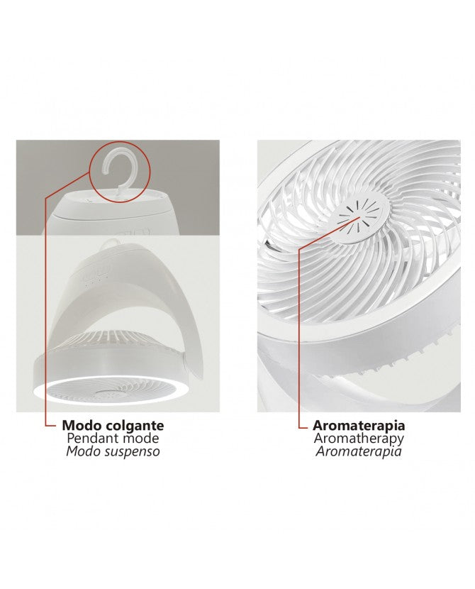 Ventilador de sobremesa AJP Travel LED blanco 6000K Ø30cm 3W 16059