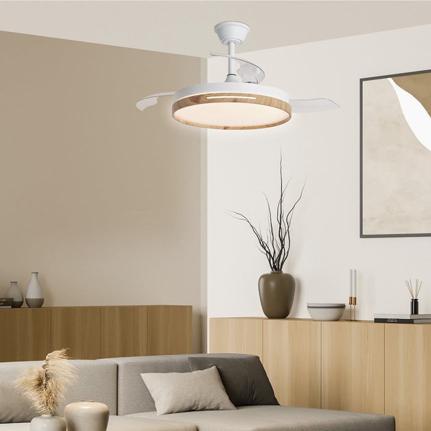 Ventilador de techo retráctil con luz AJP Togo LED madera 3 palas 3000-6500K Ø50cm 68W 11817 — vista 2