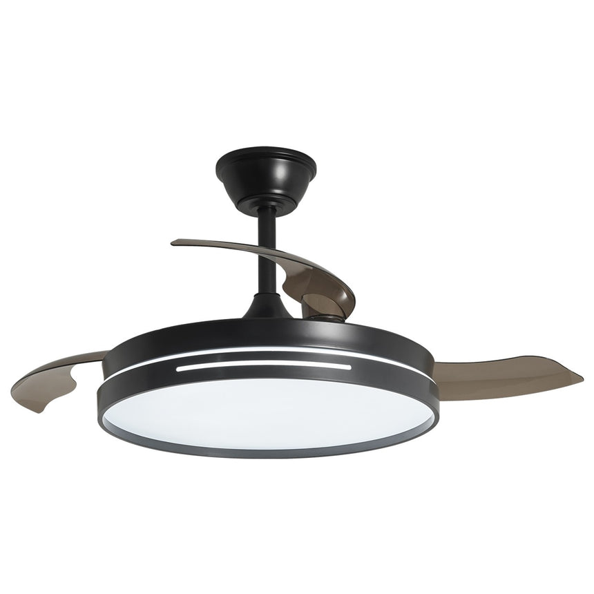 Ventilador de techo retráctil con luz AJP Togo LED negro 3 palas 3000-6500K Ø50cm 68W 16034 — vista 1