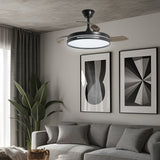 Ventilador de techo retráctil con luz AJP Togo LED negro 3 palas 3000-6500K Ø50cm 68W 16034 — vista 2