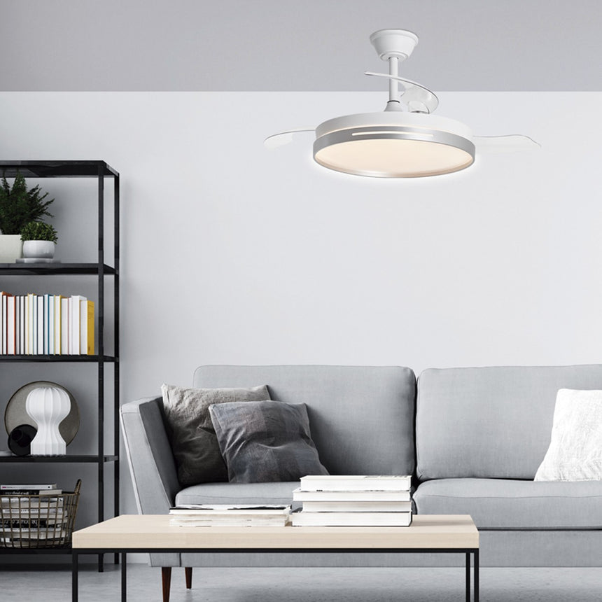 Ventilador de techo retráctil con luz AJP Togo LED plata 3 palas 3000-6500K Ø50cm 68W 11816 — vista 2