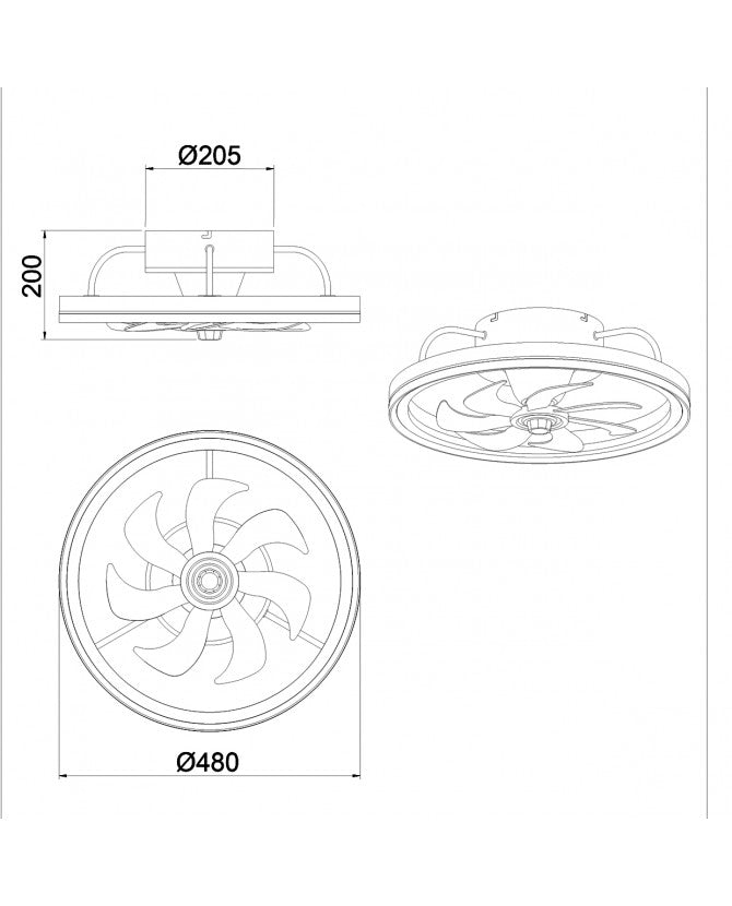 Ventilador de techo AJP Tom blanco 48cm 7 palas LED