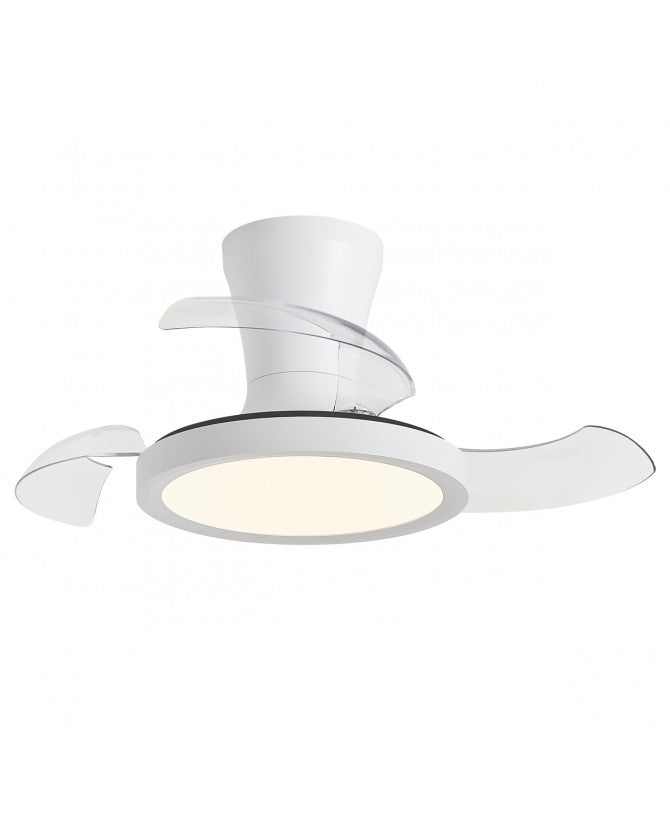 Ventilador de techo retráctil con luz AJP Tombet LED blanco 3 palas 3000-6500K Ø30cm 24W 11832