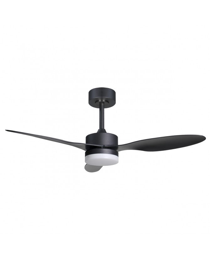 Ventilador de techo con luz AJP Valcano LED negro 3 palas 3000-6500K Ø106cm 20W 11541
