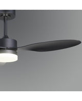 Ventilador de techo con luz AJP Valcano LED negro 3 palas 3000-6500K Ø106cm 20W 11541