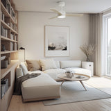 Ventilador de techo con luz Sulion Baloo Evo S LED madera blanco reversible CCT 20W 2193229