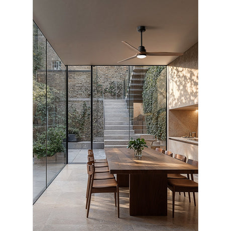 Ventilador de techo con luz Sulion Balcony Luz XL madera negro apto exterior CCT IP44 2199986