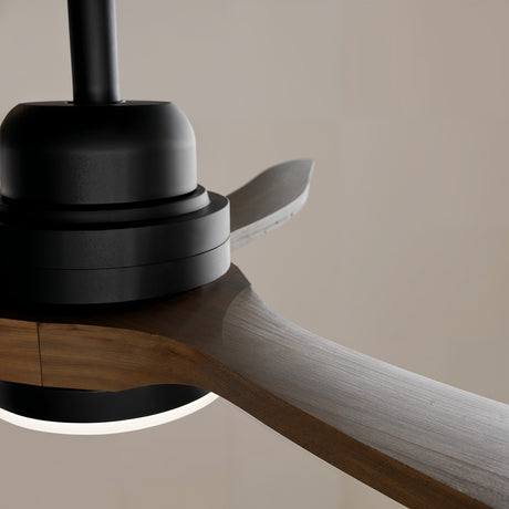 Ventilador de techo con luz Sulion Balcony Luz XL madera negro apto exterior CCT IP44 2199986