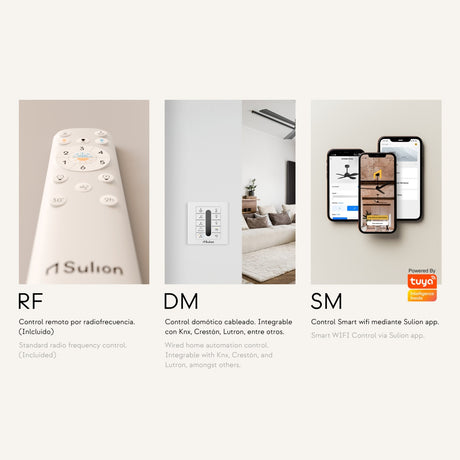 Ventilador de techo con luz Sulion Anne XXL LED negro CCT Ø220cm 6W 2213798