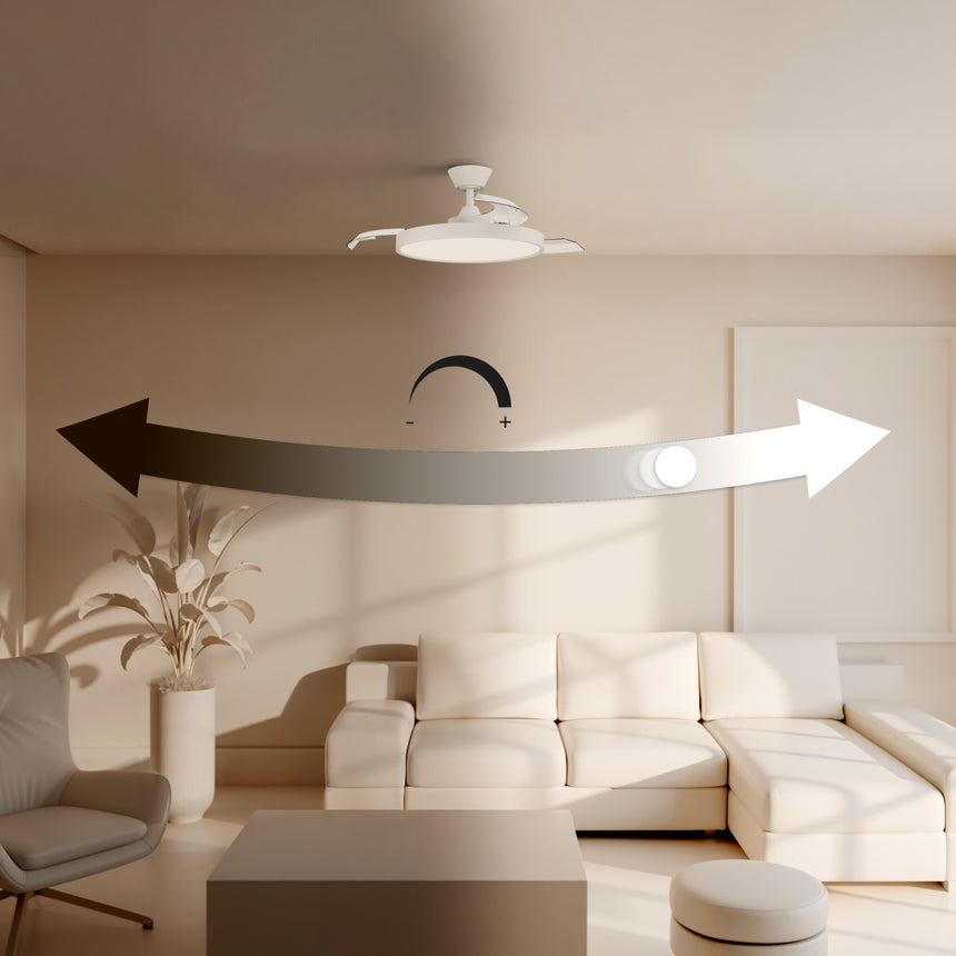 Ventilador de techo con luz Sulion Emma S Lite LED tela madera blanco CCT 12W 2208084