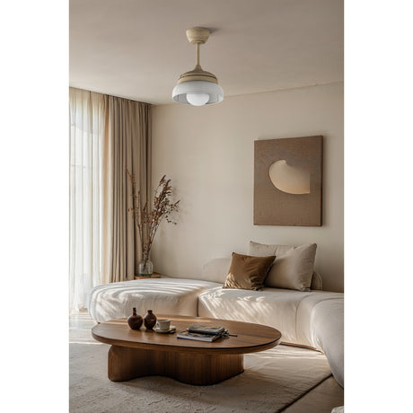 Ventilador de techo con luz Sulion Emma S Lite LED tela madera blanco CCT 12W 2208084