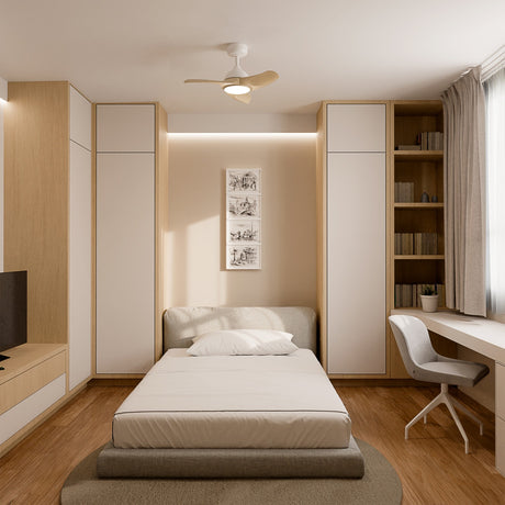 Ventilador de techo con luz Sulion Diehl S LED madera blanco CCT 21W 2199474