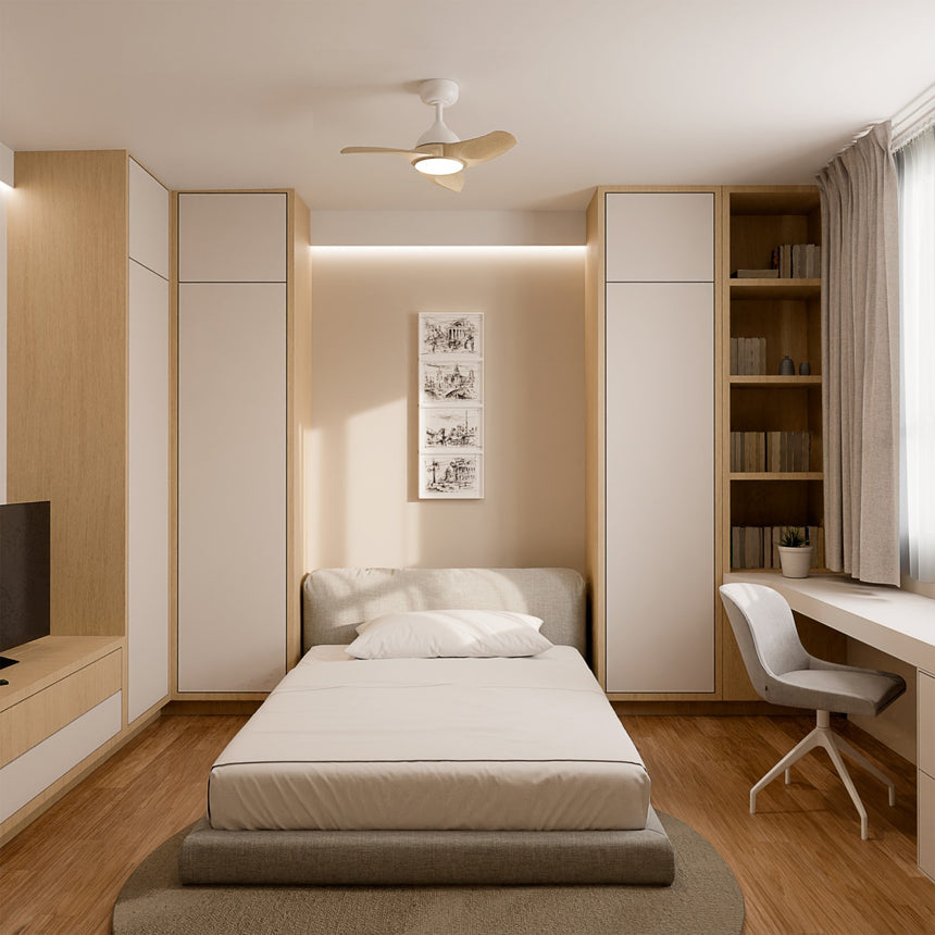 Ventilador de techo con luz Sulion Diehl S LED madera blanco CCT 21W 2199474