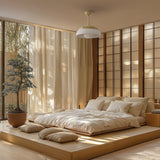 Ventilador de techo con luz Sulion Emma S Xtra LED tela madera blanco CCT 16W 2208183