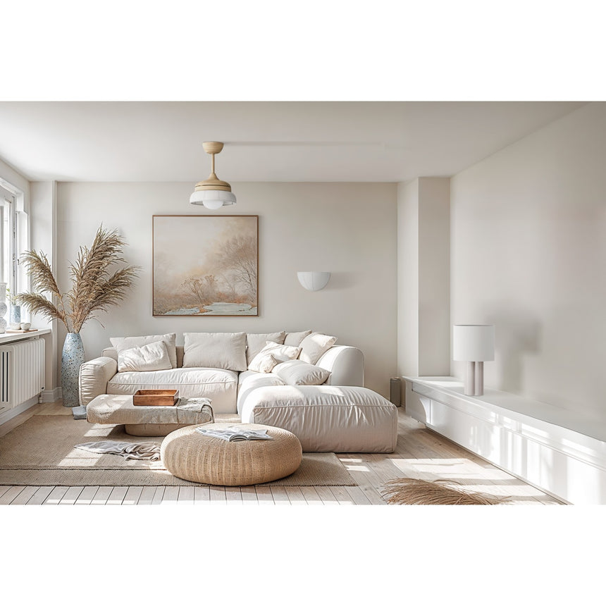 Ventilador de techo con luz Sulion Emma S Xtra LED tela madera blanco CCT 16W 2208183