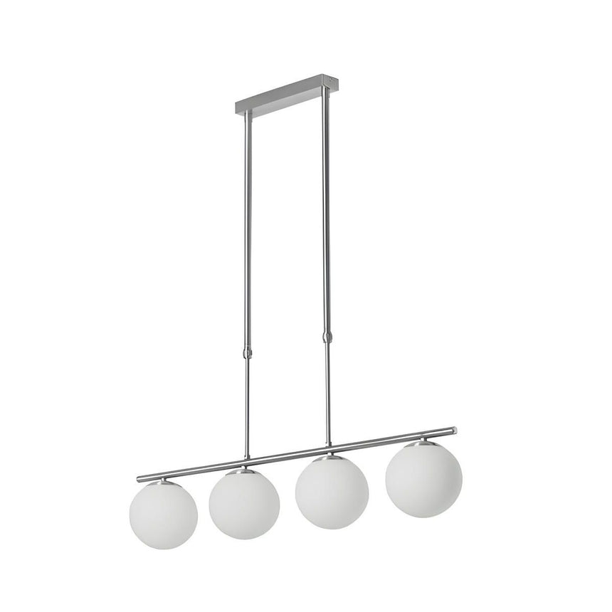 MDC Ronda 4-light pendant ceiling lamp with opal balls and matte chrome 577743501