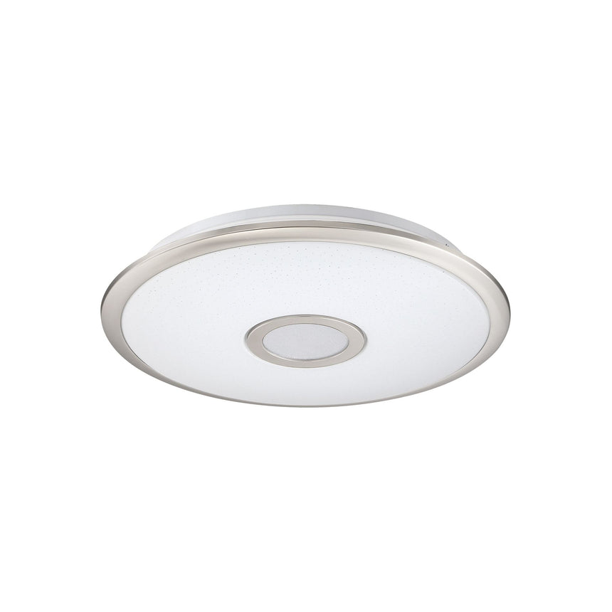 MDC NILO 576173503 Plafón LED regulable en temperatura de luz con mando 30W ø42cm blanco estrella y cromo mate
