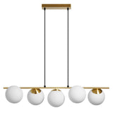 MDC Rondo Lámpara de techo colgante bolas de 5 luces Ø15cm dorado y blanco 578096101