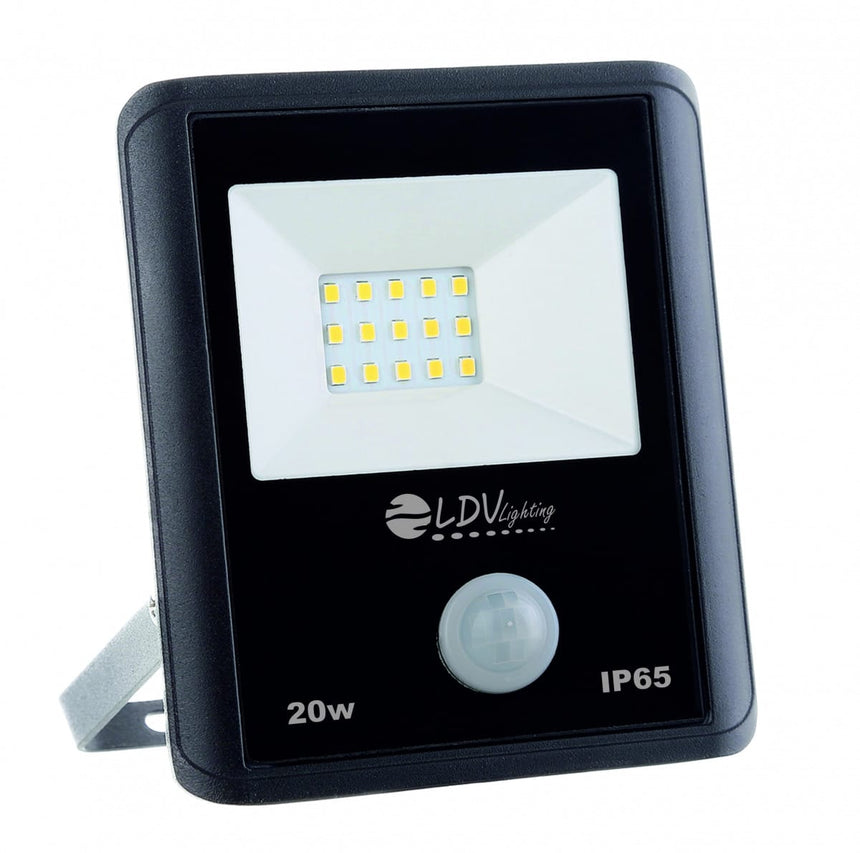 LDV Proyector LED SMD 20w 1800lm 120º 3000K IP65 NEGRO C/SENSOR