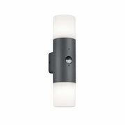 Aplique de exterior Trio Hoosic 2 luces antracita con sensor movimiento IP44 33cm 222260242