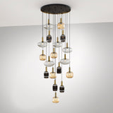 Schuller Norma Lámpara de techo colgante 18 luces negro y latón 225892
