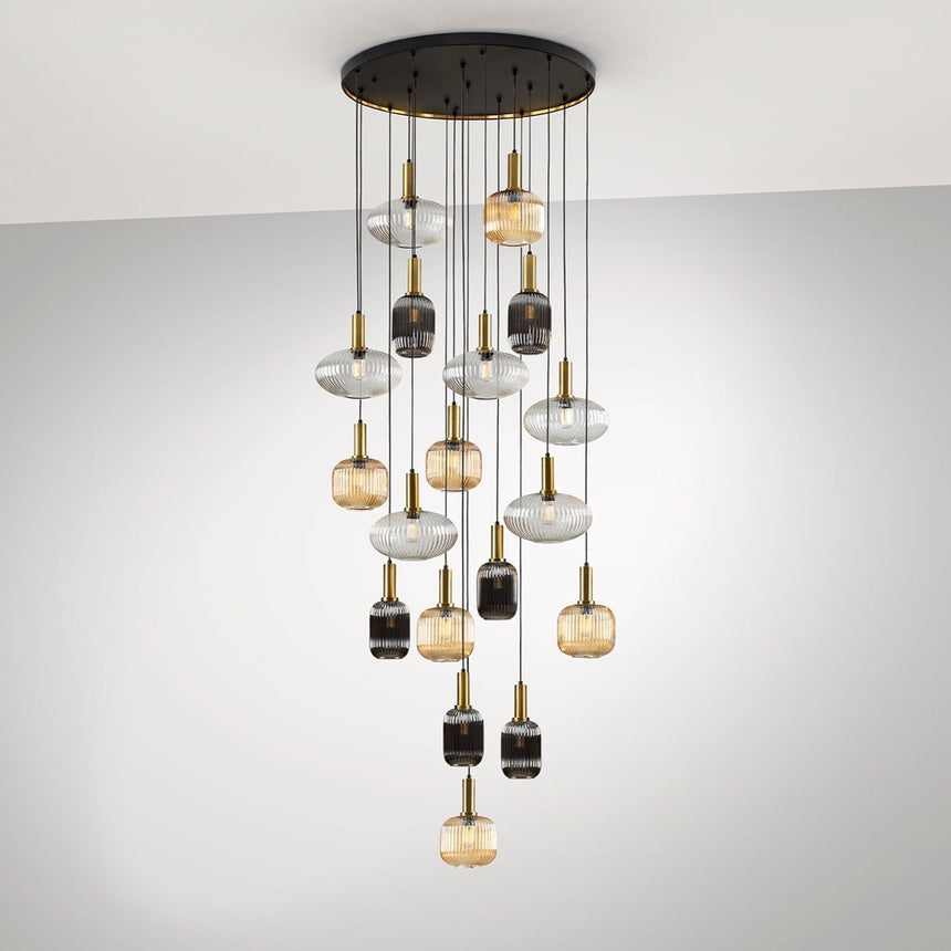 Schuller Norma Lámpara de techo colgante 18 luces negro y latón 225892