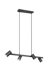 Lámpara de techo colgante Trio Marley 4 luces negro mate 150cm 302400432