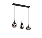 Lámpara de techo colgante Trio Lumina 3 luces negro mate 150cm 317000332