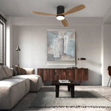 Schuller Siroco Ventilador negro y nogal 132cm dimable 329514D