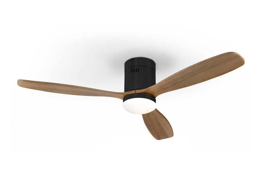 Schuller Siroco Ventilador negro y nogal 132cm dimable 329514D