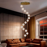 Schuller Austral Lámpara de techo colgante LED 14 luces oro Ø50 354318